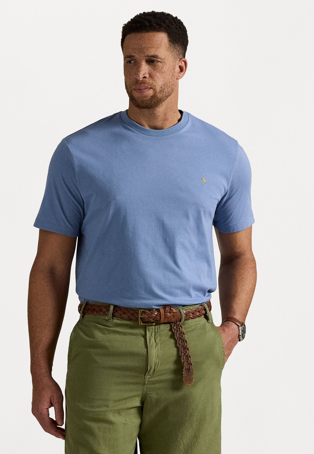 Базовая футболка Polo Ralph Lauren Big & Tall, светло-голубой, Синий, Базовая футболка Polo Ralph Lauren Big & Tall, светло-голубой